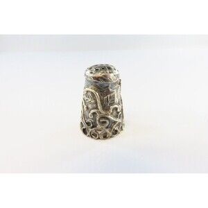 Vintage Sterling Silver Thimble Taxco Mexico JGH Fancy Design Size 8